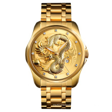 china wholesale skmei 9193 stainless steel back quartz watches golden dragon watch